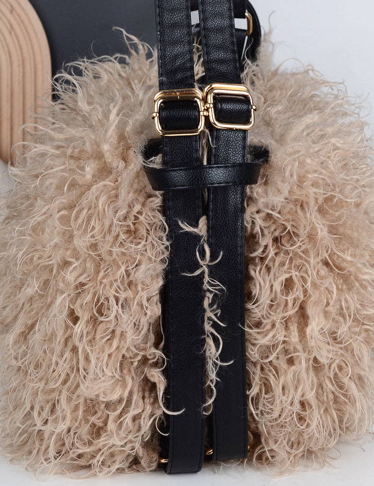 Sweetkama - Wholesale Shoulder Bag - Women's - Ladies Faux Mongolian Fur Tote Two Shoulder Bag SKAB409410