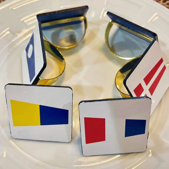 Ipswich River Craft - Wholesale Napkin Ring - Wholesale Nautical Number Napkin Rings - Set of 8