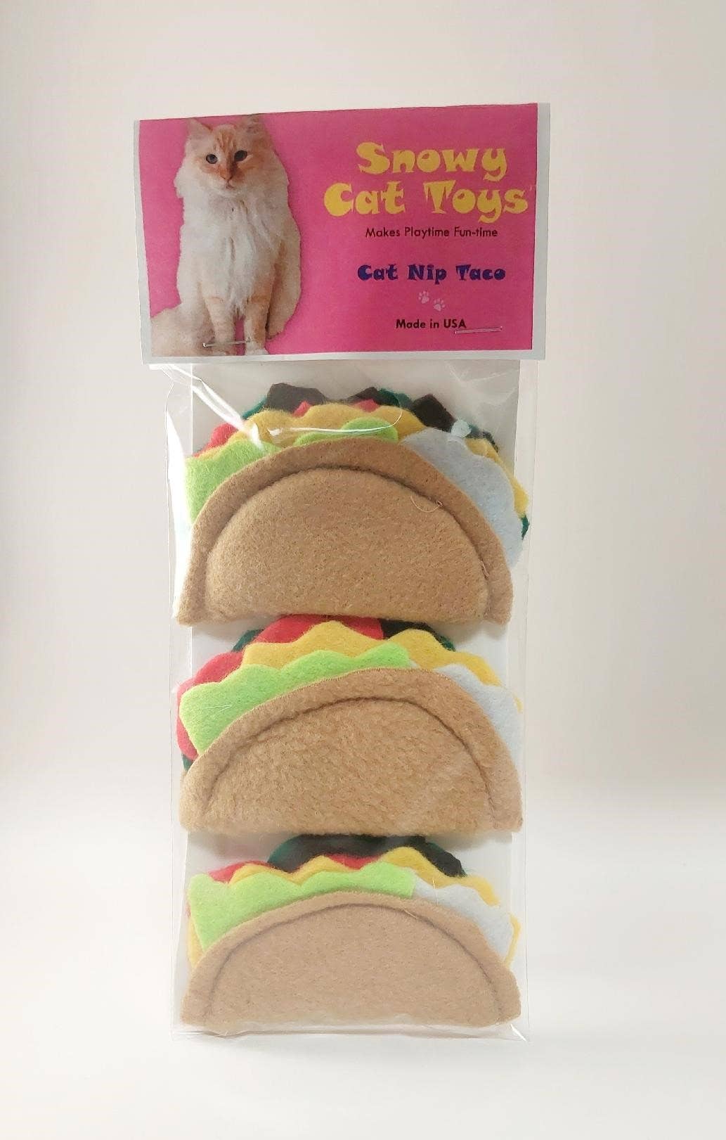 Snowy Cat Toys - Wholesale Pet Toy - Cat - 3 Pack Taco Catnip Cat Pet Toy 0