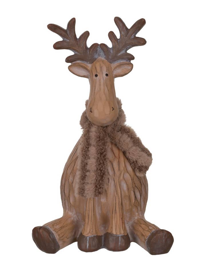 Woodland Moose Sitting Decor - MED for wholesale by Regal Art & Gift