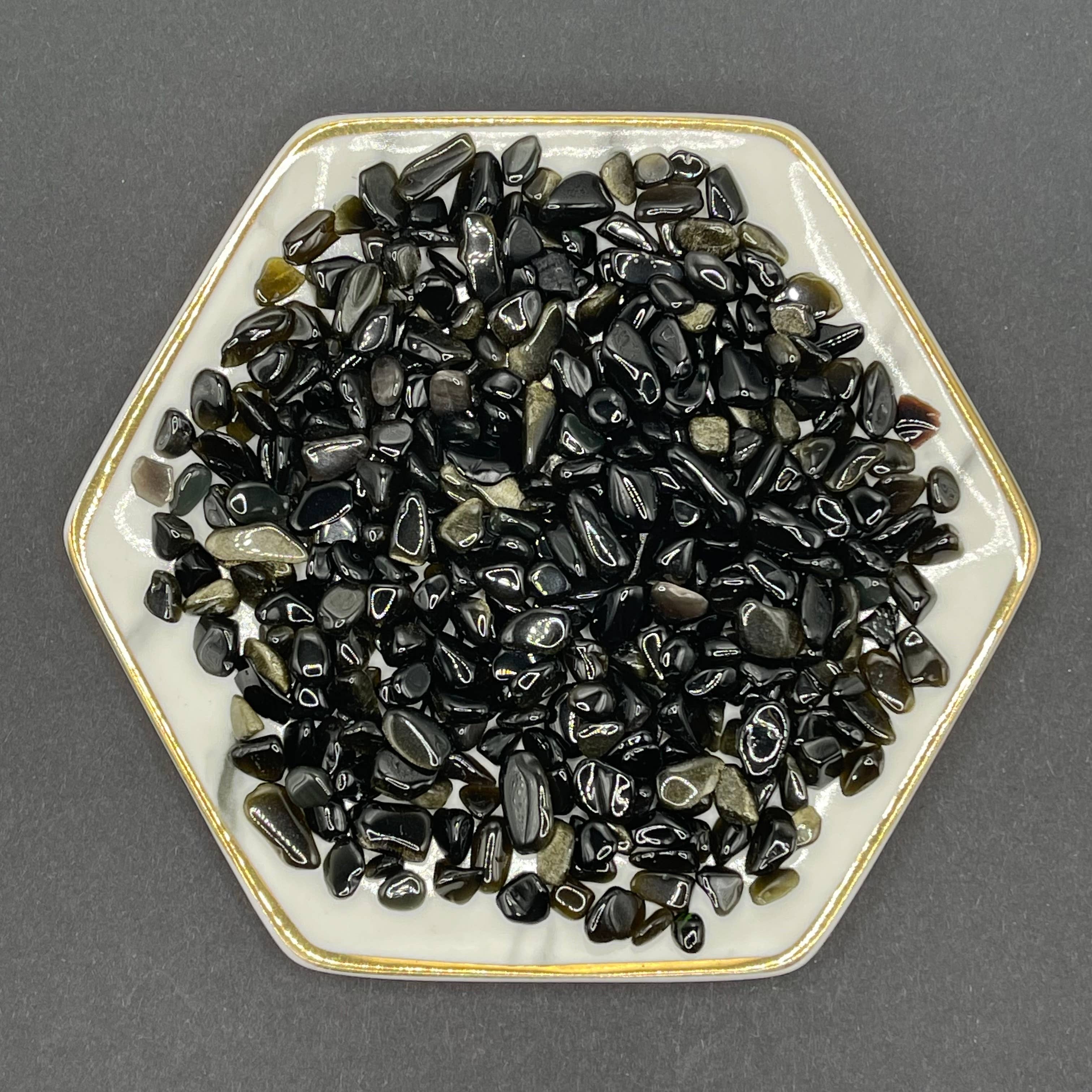 Midwest Apothecary - Wholesale Spiritual Stone/Crystal - Release | Golden Sheen Obsidian Crystal Chips 10ml Vial1