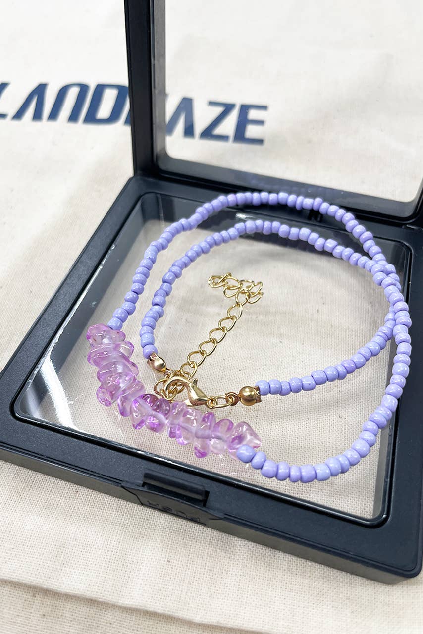 Islandhaze - Wholesale Beaded/Pearl Necklace - Rice  Beads with crystal stone necklace6