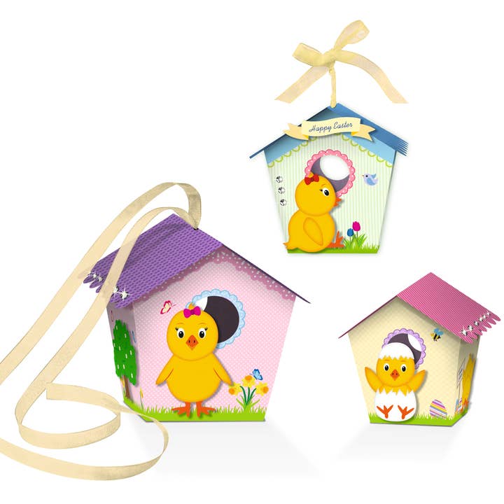 URSUS® / Buntpapierfabrik Ludwig Bähr GmbH & Co. KG - Wholesale DIY Craft Kit - Paper Birdhouses “Chicks”3