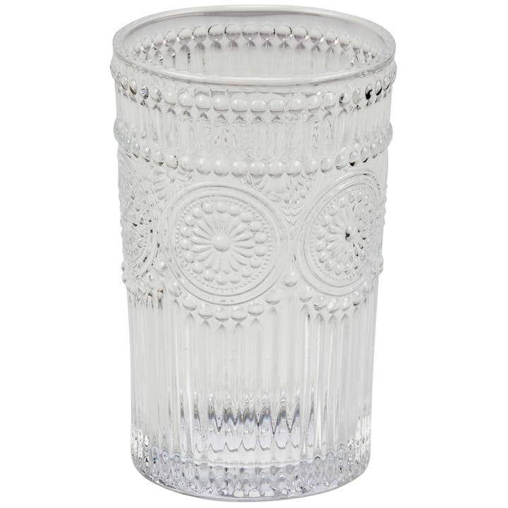 Primitives by Kathy - Wholesale Drinking Glass/Cup - Large Medallion Vintage Drinking Glass