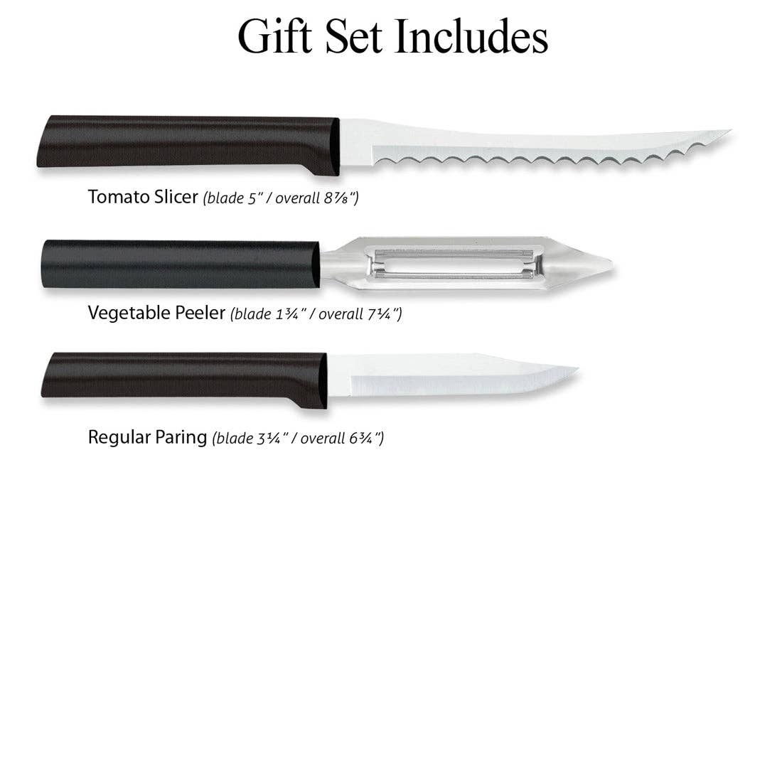 Rada Cutlery - Wholesale Knife Set - Black Peel, Pare & Slice Gift Set1