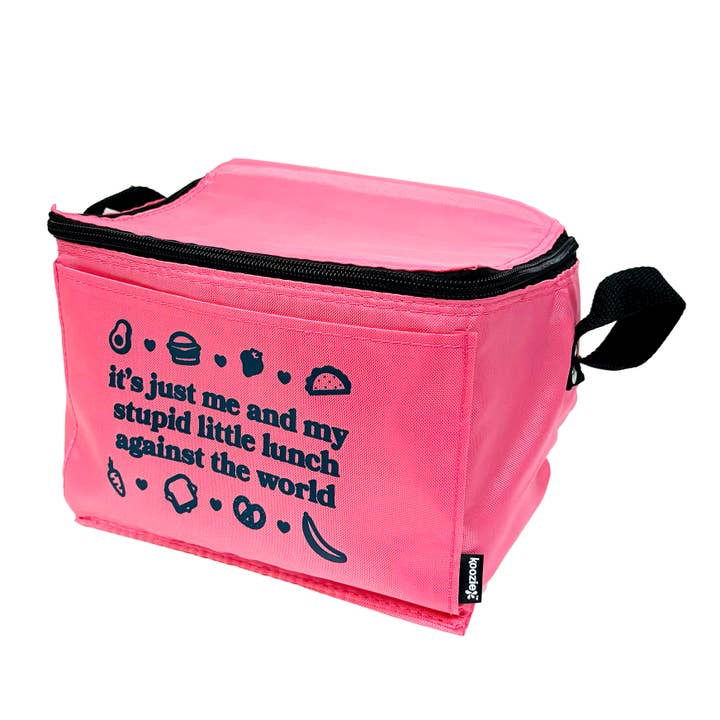 Krystan Saint Cat - Wholesale Lunch Bag/Box - Stupid Little Lunch Against The World Pink Cooler Bag