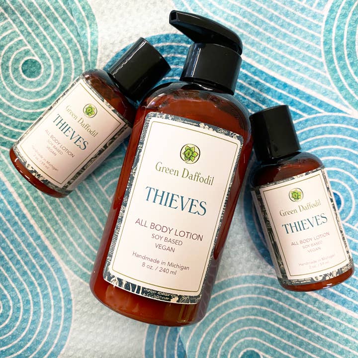 Green Daffodil Bath & Body - Wholesale Hand & Body Lotion - Thieves Mini Soy Lotion Bottle - Essential Oil Blend