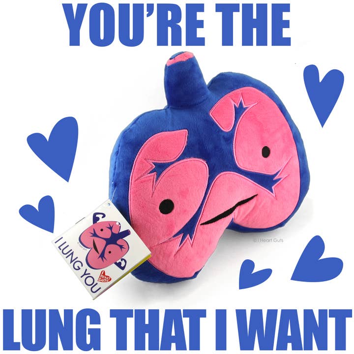 I Heart Guts | Organ Plushies Wholesale - Wholesale Stuffed/Plush Toy - Kids & Baby - Lungs Plush - I Lung You