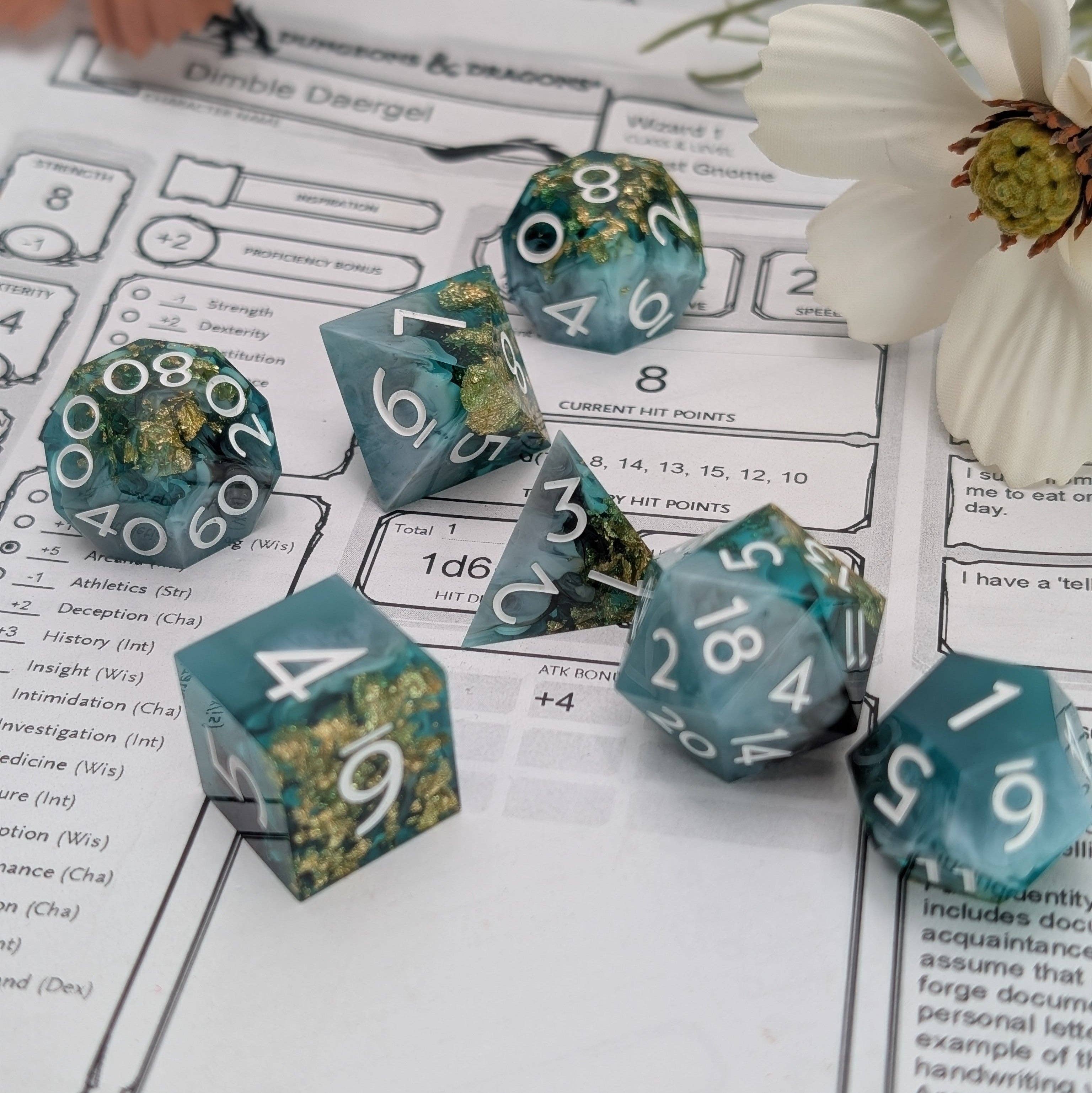 EBONWOOD - Wholesale Dice - Deathmire 7-Piece Polyhedral Dice Set4