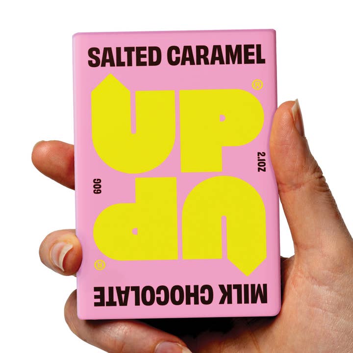 UP-UP Chocolate [No duties when shipping to US!] - Wholesale Chocolate Bar - UP-UP Salted Caramel Chocolate Bar 60g | Ethical | High ROS0
