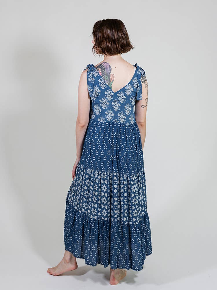 Mata Traders - Wholesale Dress - Women's - Lorelei Tiered Dress Indigo Trio1