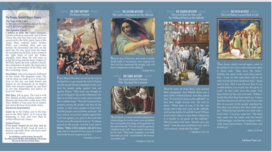 The Retro - a Full of Grace USA Company - Wholesale Religious Card - The Brazen Serpent Prayer Rosary NEW1