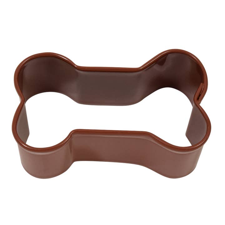 Mini Dog Bone Cookie Cutter (Brown, 1.75") for wholesale by R&M International