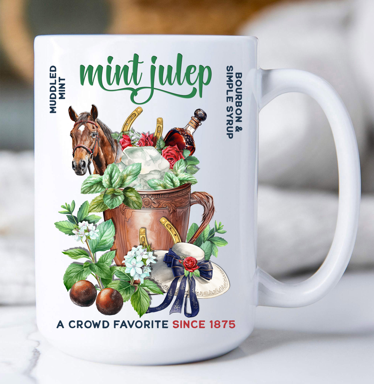 Avery Lane Gifts - Vendita all'ingrosso Tazza - Tazza da caffè Derby Days Mint Julep Horses0