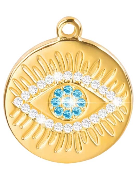 Blaues & Goldenes Böses Auge Anhänger für den Großhandel von Coco Luna Collection