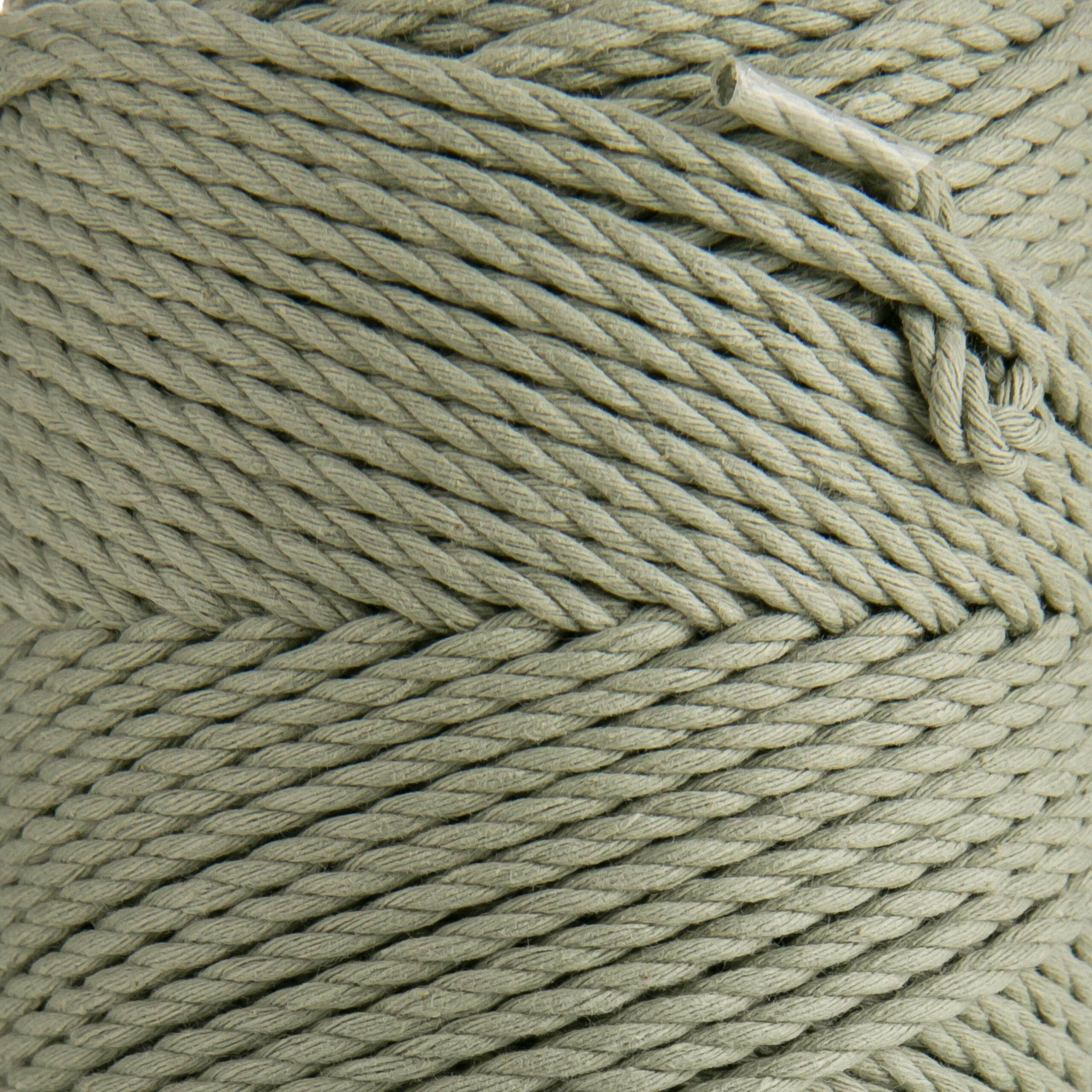 MB Cordas - Wholesale Cord - 3MM 3 Strand Twisted 500g Macrame Cotton Cord SAGE GREEN 130-145m  Macrame Rope 3 ply Craft String3