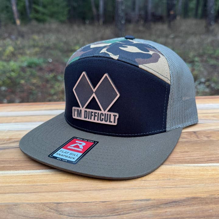 Dobbelt Sort Diamant "Jeg er Svær" Lædermærke Hat – 208 for engroshandel hos 208T2.0