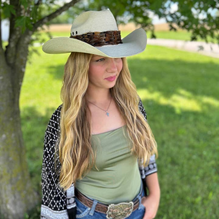 Faixa de Chapéu com Penas Naturais de Coração Escuro e Faisão de Colarinho por atacado de Zucker Feather Products