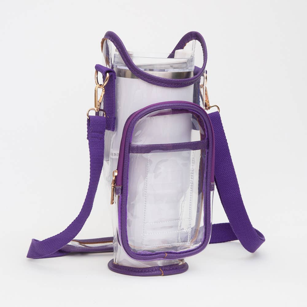 Sensibling Corp. - Vente Sac à bandoulière – femme - Sac bandoulière porte-gobelet transparent1