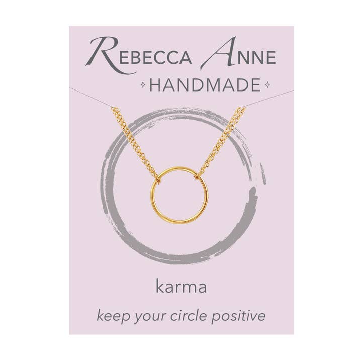 Gold Karma Circle Necklace - 14k Gold Fill for wholesale by Rebecca Anne Handmade