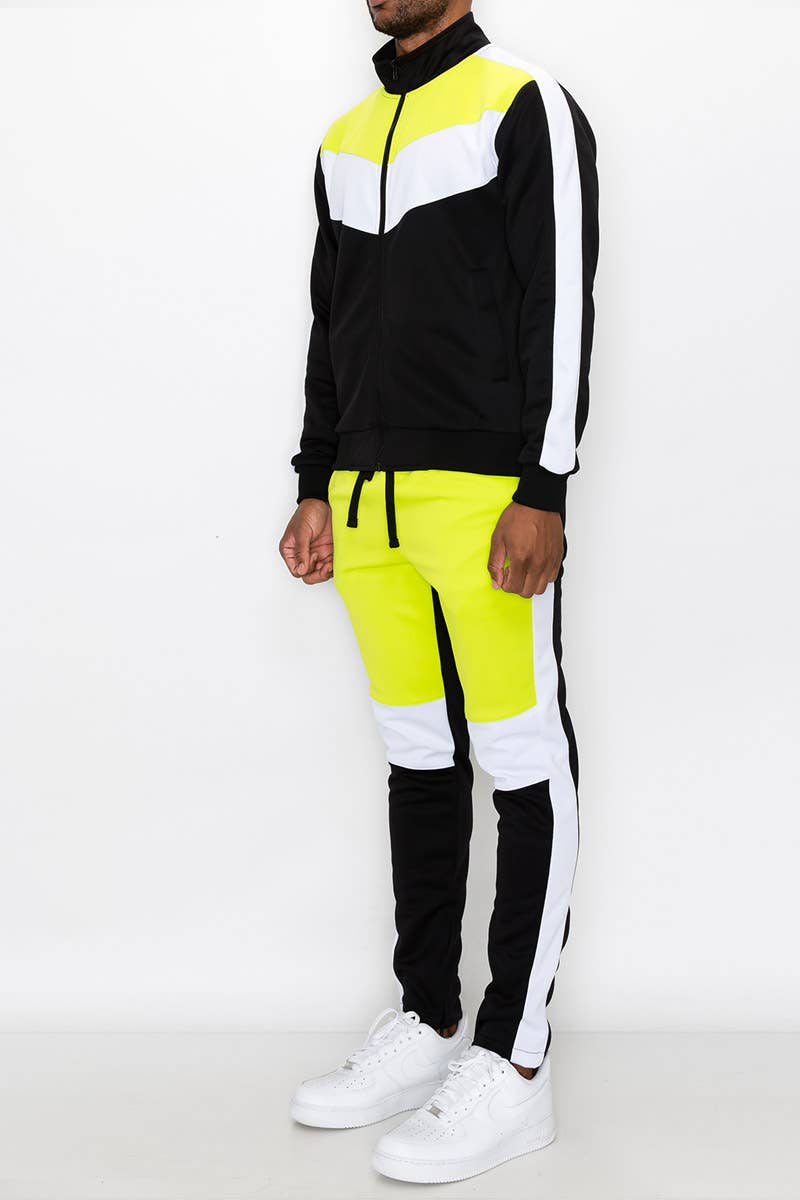 Victorious - Wholesale Tracksuit - Men's - ST553 Color Block Track Suits Set Pre-Pack3