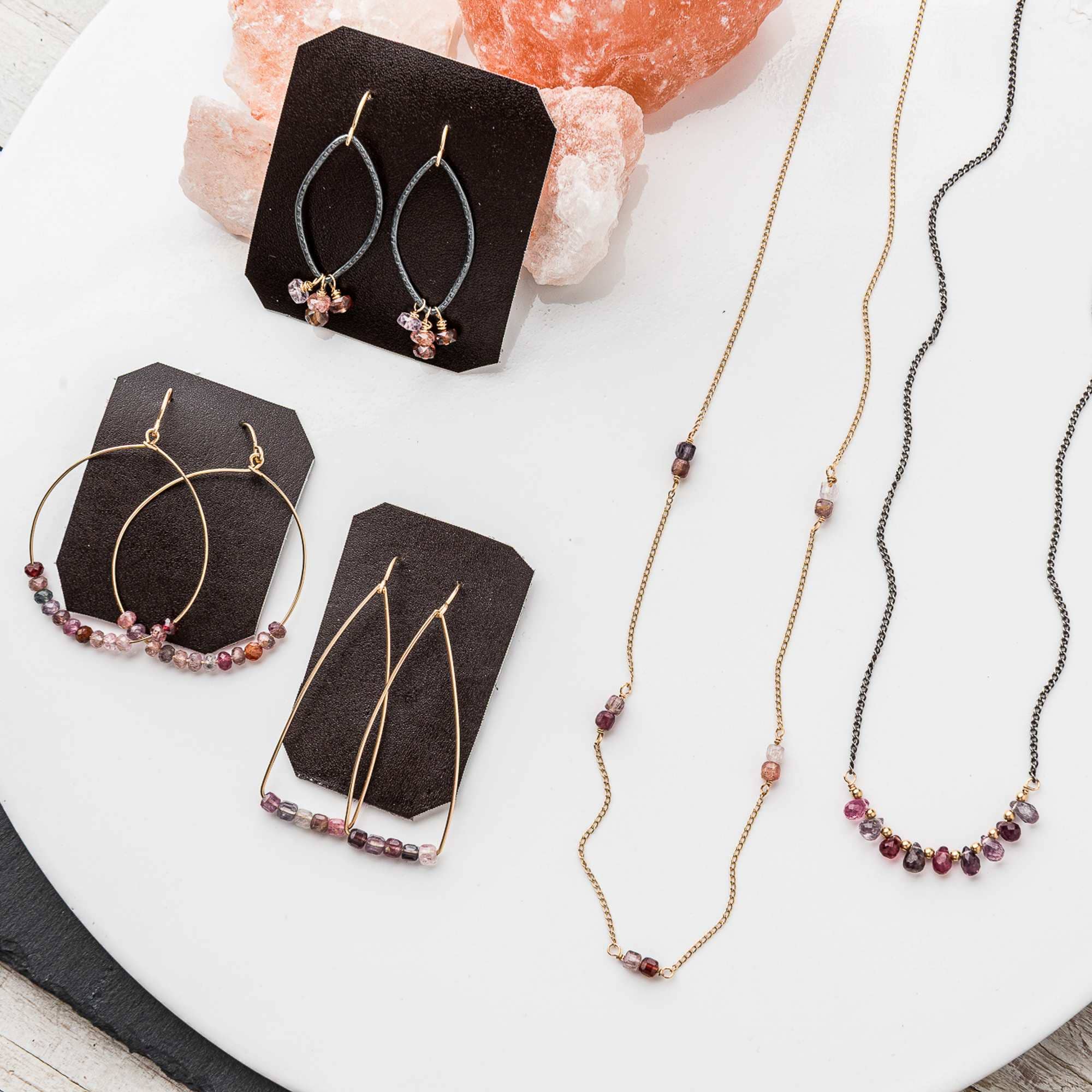 Original Hardware - Wholesale Dangle Earrings - Spinel Hoop Earrings1