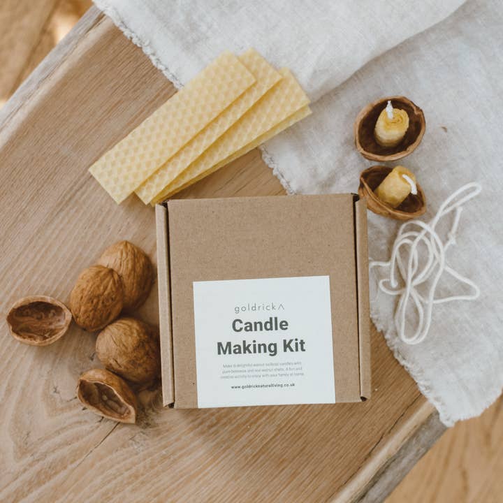 Goldrick Natural Living – Engroshandel Søjlelys – Valnød stearinlys Kit | Engros