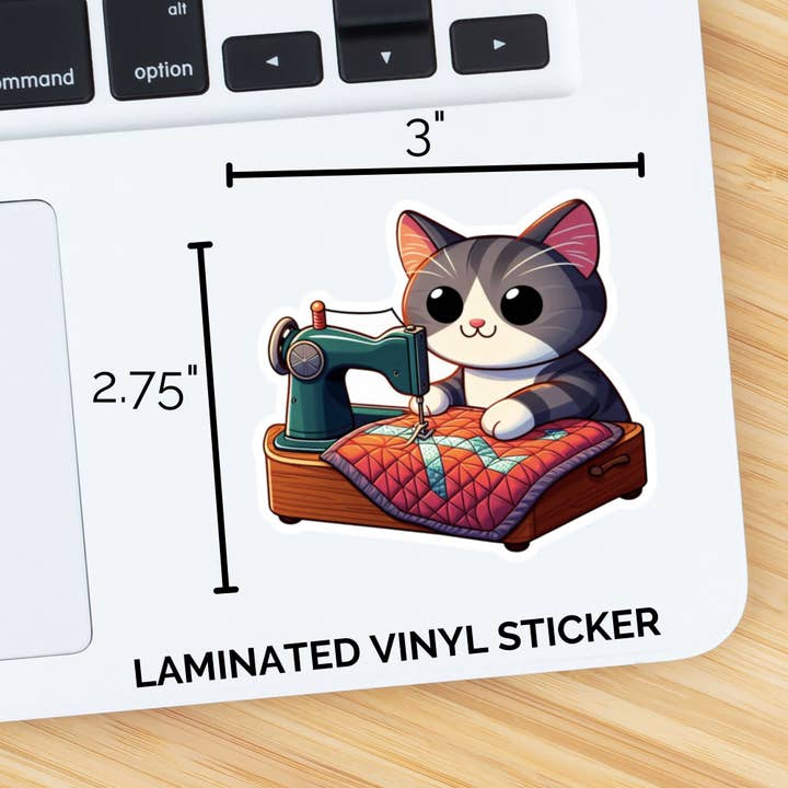 Roxanne Johnston Designs - Wholesale Sticker - Gray Cat Quilting3