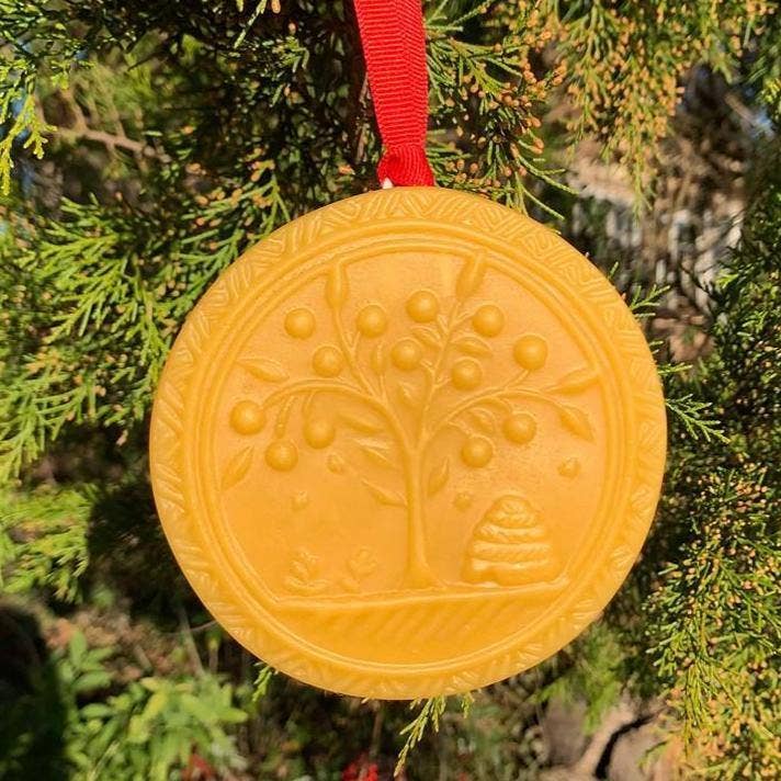 King Cobra Apiary Honey - Wholesale Ornament - Sheltering Tree with Beehive Beeswax Ornament1