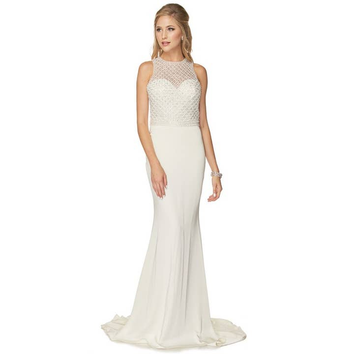 Juliet - Wholesale Gown - Women's - FITTED DRESS WITH BEADED BODICE EVENING GOWN