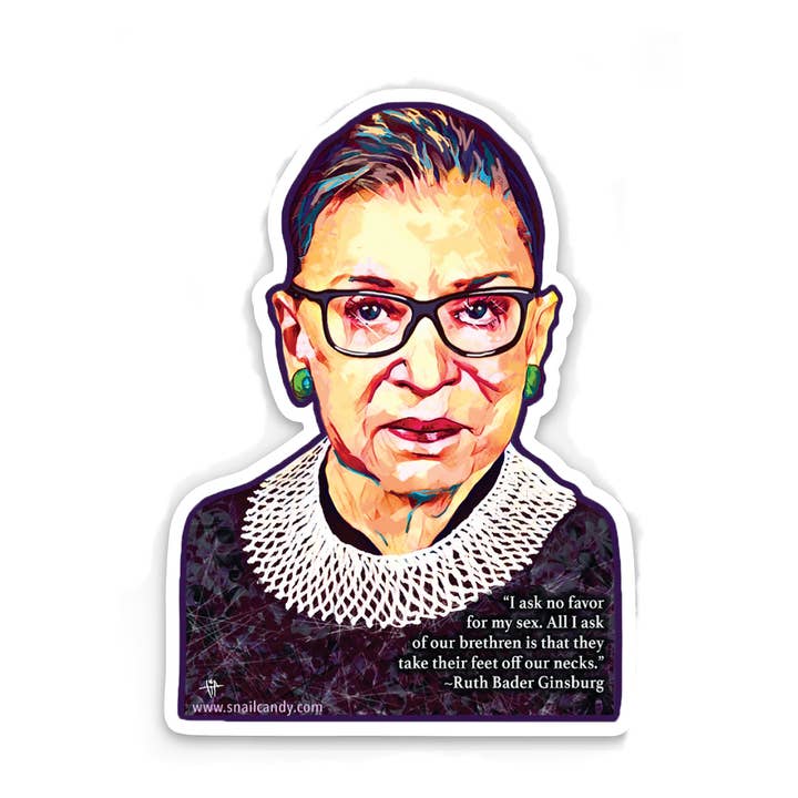 Sticker - Notable Woman Collection "Ruth Bader Ginsburg" for wholesale by Snail Candy Arts