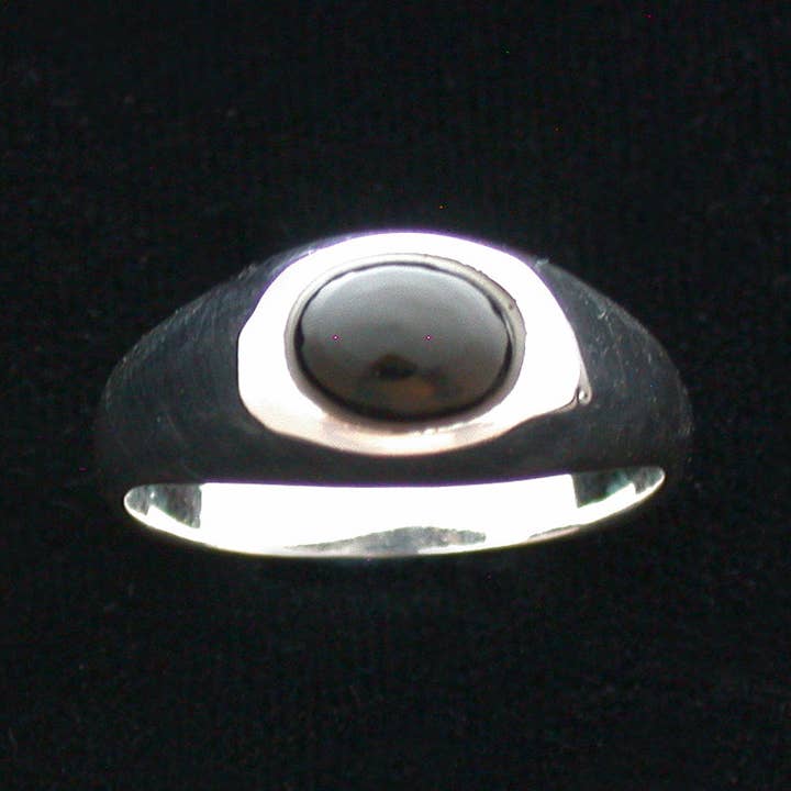 Sterling Silver 6mm x 8mm Black Onyx Cabochon Ring for wholesale by Zeppo Merchandisers Inc