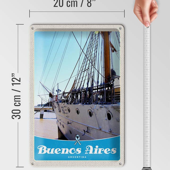 Femer – Großhandel Schilder – Blechschild Reise 20x30 cm Buenos Aires Argentinien Schiff Schild tin sign