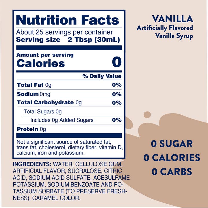 Jordan's Skinny Mixes - Wholesale Flavored Syrup - Sugar Free Vanilla Syrup