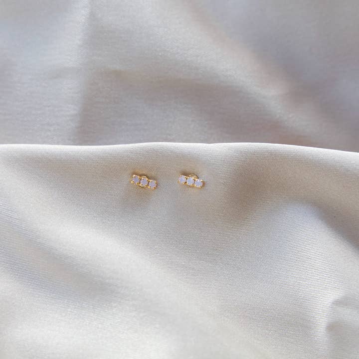 Bar Stud in Shimmer Pink, Hypoallergenic Earrings for wholesale by TrendingAbove Jewelry