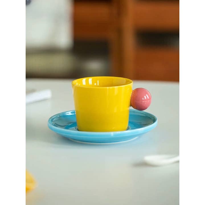 INSPECIAL HOME - Wholesale Coffee Mug - Handmade Cute Whimsical Coffee Espresso Mug With Saucer13