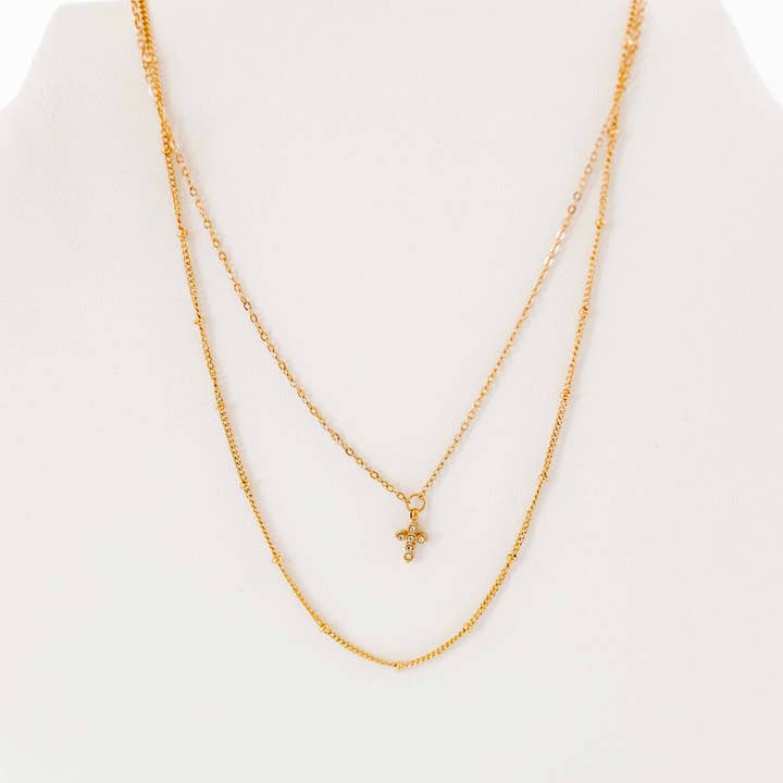 LINNY CO - Wholesale Pendant/Charm Necklace - Necklace - Carly Cross Gold8