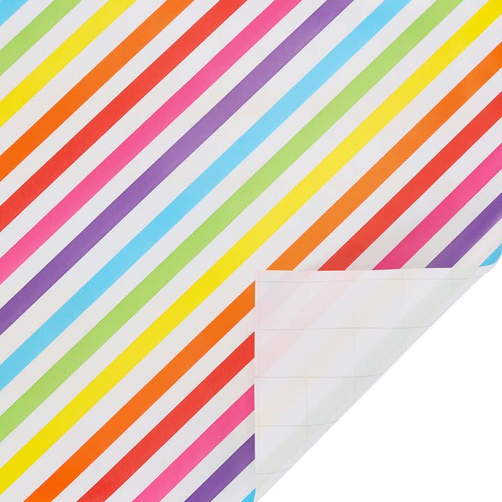 76 cm x 3 m Geschenkpapier | Diagonaler Regenbogenstreifen für den Großhandel von LA Ribbons Wholesale