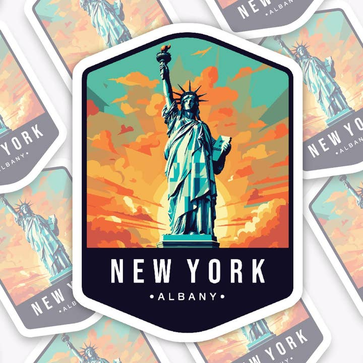 Handmade Vinyl sticker - "New York" State for wholesale by With Love, Ell