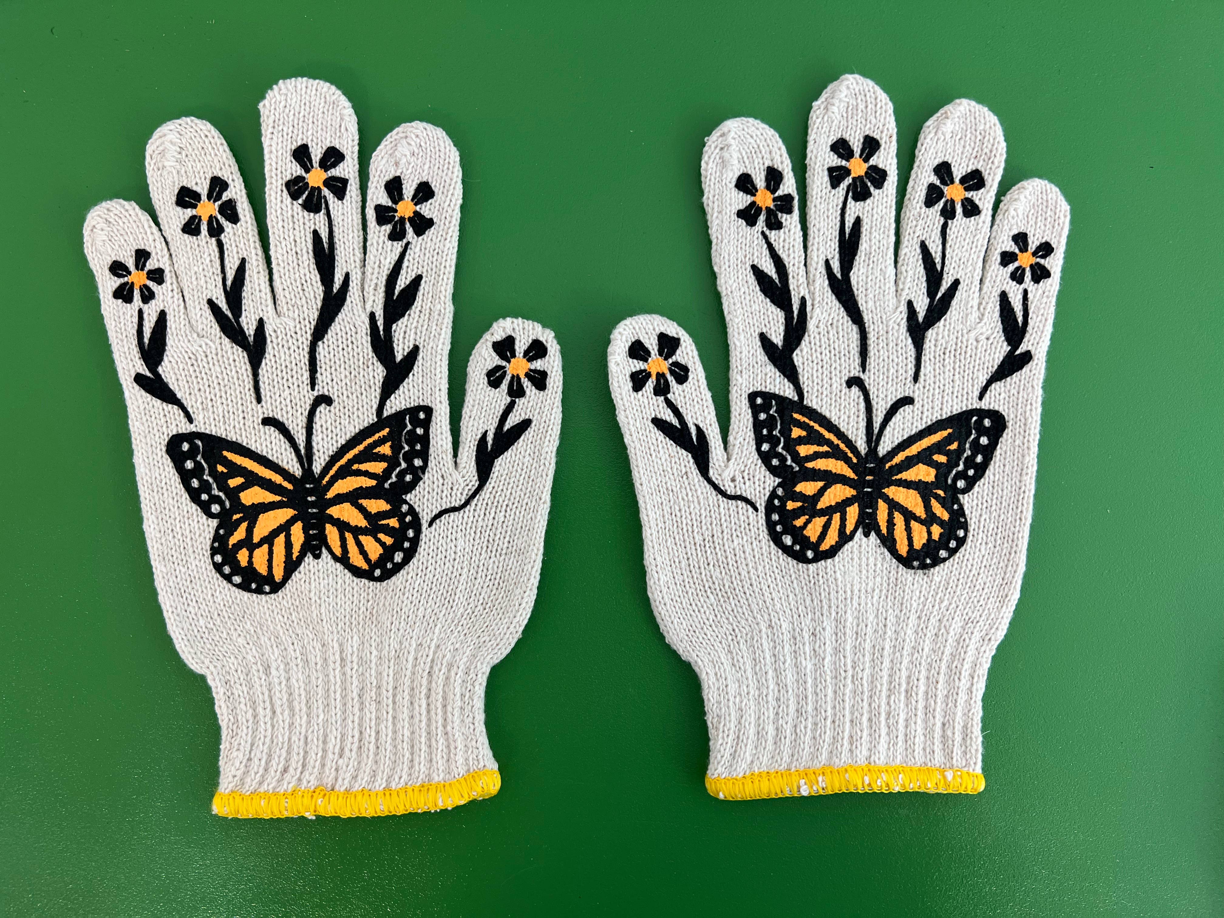 My Little Belleville – Engroshandel Havehandsker – Nye! Monarch-havehandsker med sommerfuglemotiv3