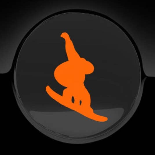 Snowboarder Fuel Cap Cover Car Sticker for wholesale by WinsterCreations™