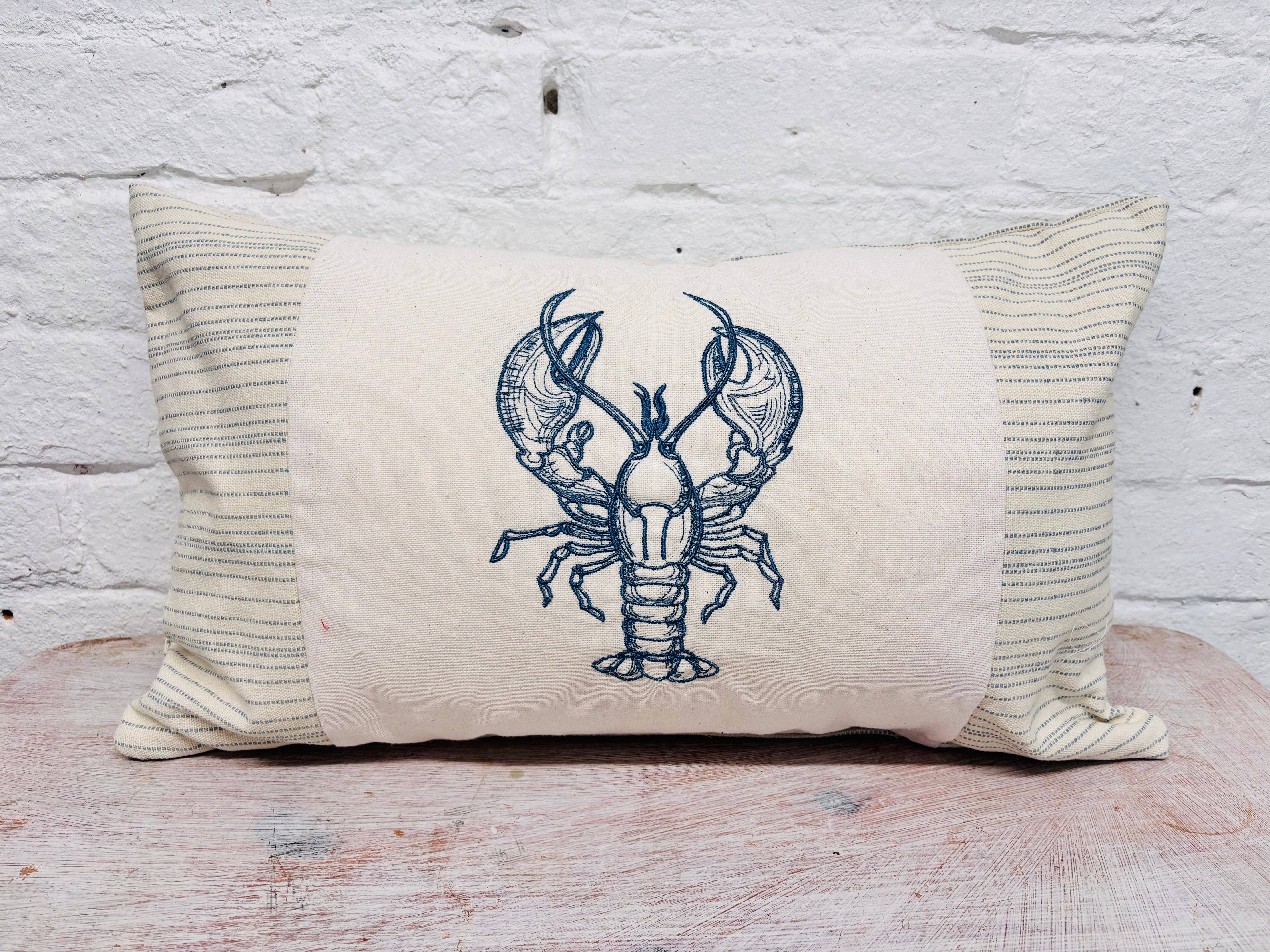Lizzie Dixon Designs - Wholesale Throw/Decorative Pillow - Lobster Cushion striped long cushion1