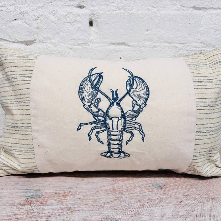 Lizzie Dixon Designs - Wholesale Throw/Decorative Pillow - Lobster Cushion striped long cushion1