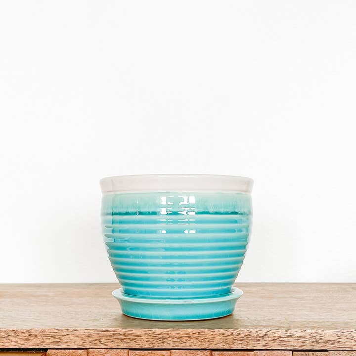 Hycroft Home Decor - Wholesale Plant Pot - Lia Ceramic Planter Pot, Drainage Hole and Attached Saucer