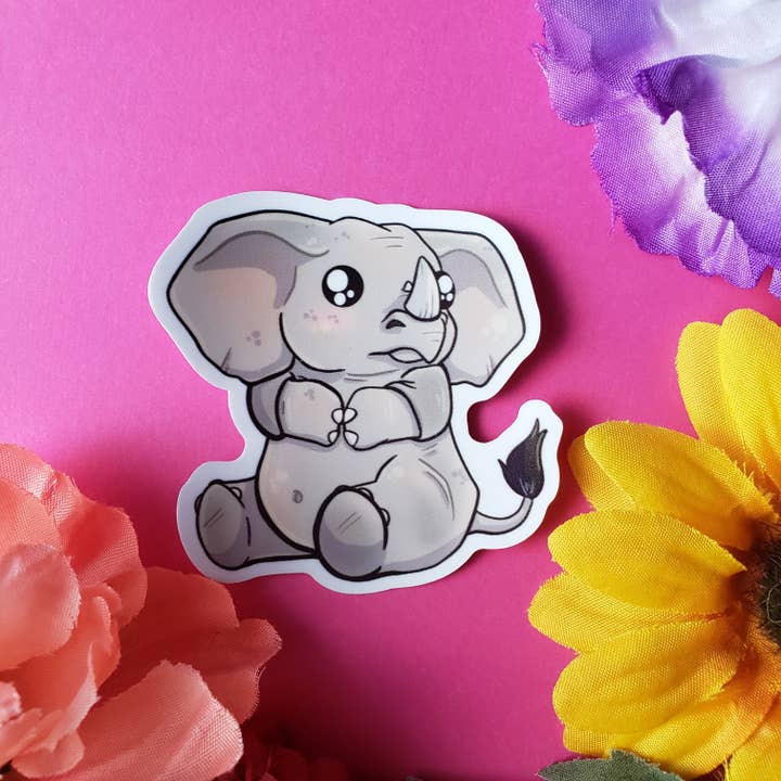 Meg's Mashables - Wholesale Sticker - Elephino Sticker (elephant + rhino)