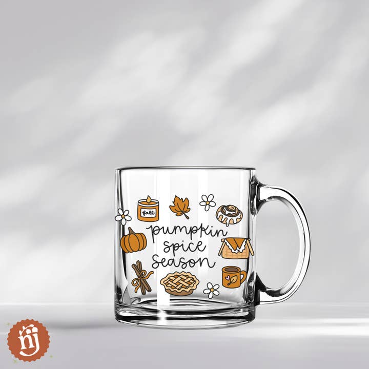 Nearly June Design Co - Wholesale Coffee Mug - Pumpkin Spice Season Glass Mug2