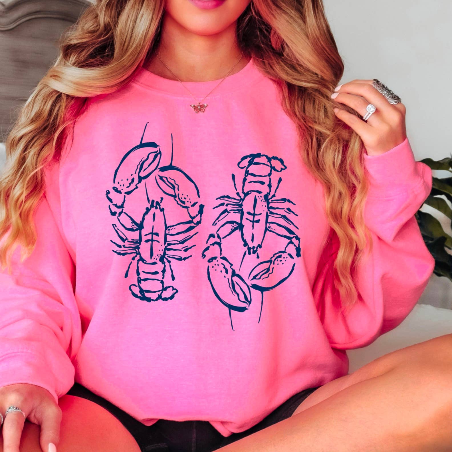 Shoppe SHC - Wholesale Graphic Sweatshirt - Women's - Coastal  Aesthetic | Summer 2025 Lobsters Sweatshirt   12