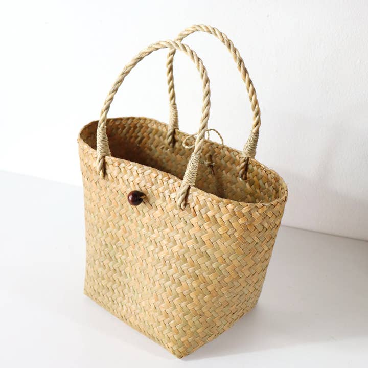 Thaihomeshop - Wholesale Beach Bag - ASHA - Straw Basket Bag3