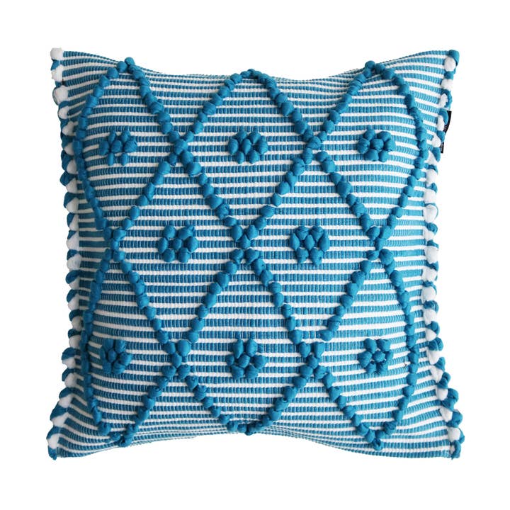 Dekokissen mit Füllung HORTA - 40x40cm, Hellblau + Weiß für den Großhandel von Haims Porto