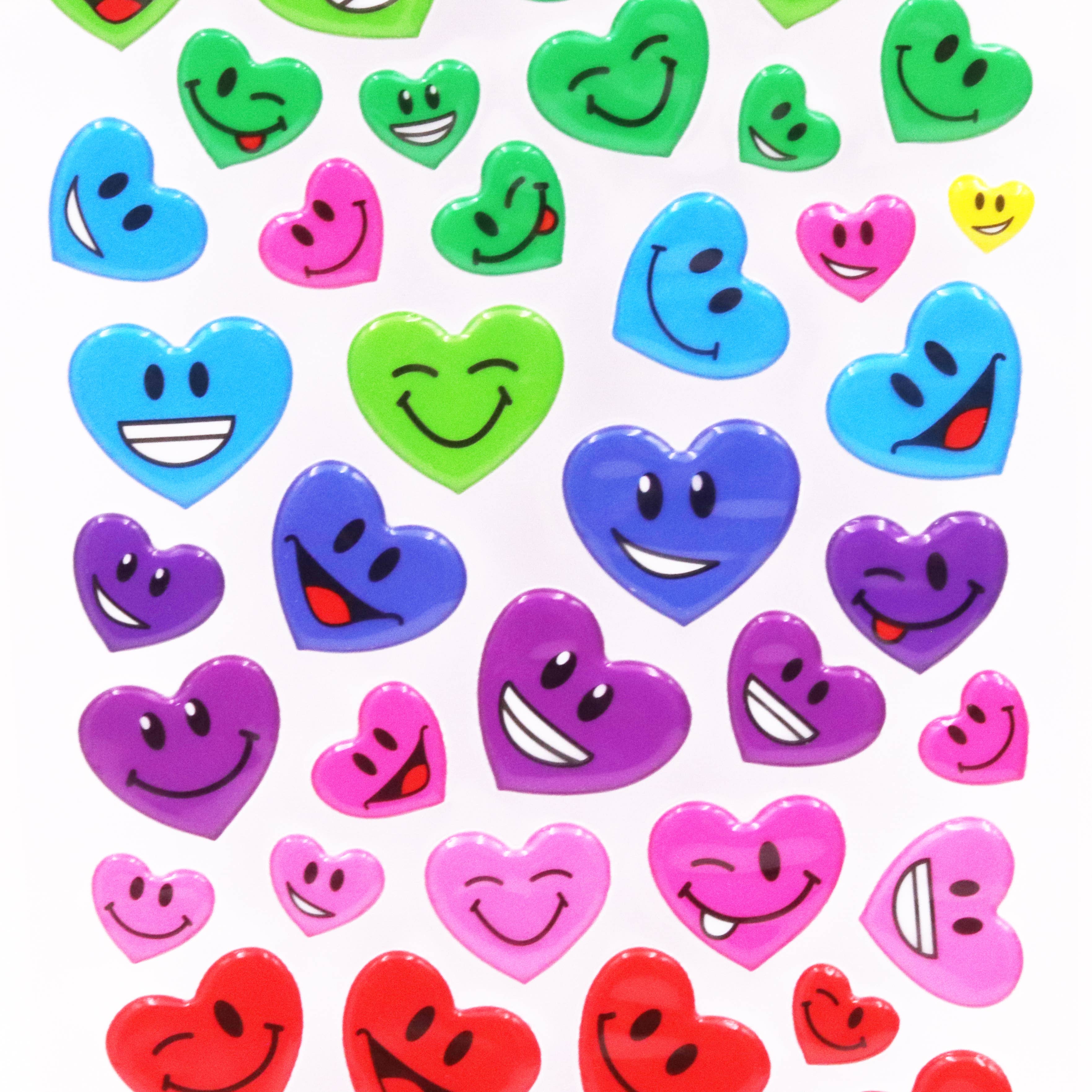 Angels Craft - Wholesale Sticker - Fancy Stickers - Cute  Hearts in Asstd. Colors, 1 sheet1